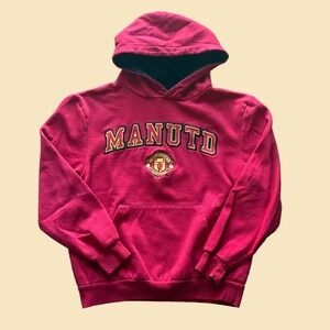 Manchester United Youth Medium Red Pullover Hoodie Man Utd Soccer Football Logo